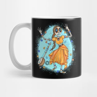 Cute Skeleton lady - Dia De Los Muertos - Dancing Indian Lady Mug